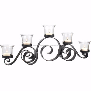 Candelabros de Metal de 3 brazos para iluminación de velas, soporte elegante europeo, candelabros de Metal dorados de 5 brazos, Decoración de mesa de pared - Product Image 3