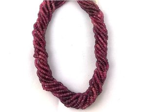 Hilo de cuentas de Rondelle facetado de turmalina rosa - Product Image 2