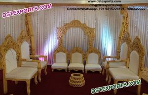 Muebles estéticos de boda india, conjunto de sofá de estilo Bollywood para decoración de escenario, sofá tallado de boda real - Product Image 5