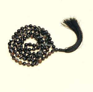 Collares étnicos hechos a mano con cuentas de artista indio, cuentas naturales de ágata a rayas, borla anudada, Mala perla, diamante, fiestas religiosas - Product Image 5