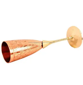 10 Oz Customised Copper Plated Engraved Brass Wine Goblet Bulk Manufacturer and Supplier from India