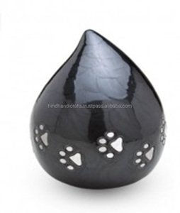 Urne funéraire en émail brun gravé Paw pour animaux de compagnie Ash & Memorial Funeral Fait à la main en Inde par le fabricant et le fournisseur - Product Image 3