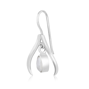 Sólido Plata de Ley 925 Perla natural Piedra preciosa Diseño de cuerno Pendientes Joyería fina hecha a mano Pedido a granel Mayorista directo - Product Image 3