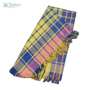 Vente en gros de fil teint en coton tissé motif damier uni serviette de table serviette de cuisine faite à la main avec logo personnalisé de l'Inde - Product Image 3