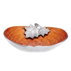 Métal Émail Couleur À L'intérieur Avec Fleur Attacher Forme Ovale Design De Luxe Bol De Service Décoratif - Product Image 1