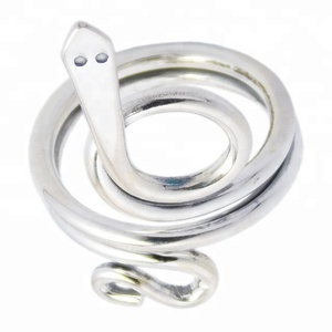 Anillo liso de Plata de Ley 925, joyería de plata de moda hecha a mano, anillos Vermeil de eternidad de serpiente, joyería fina hermosa - Product Image 3