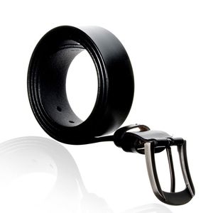 Cinturón de cuero de vaca auténtico con hebilla deportiva para hombre, Cinturón de piel auténtica con logotipo personalizado OEM - Product Image 4