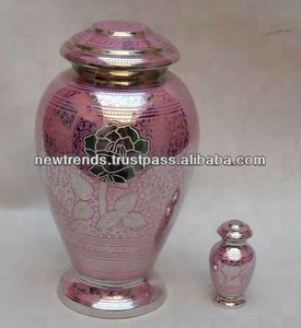 Urnes funéraires métalliques à motif floral, design sculpté, qualité luxueuse et haut de gamme, urne pour cendres d'adultes pour la décoration de la maison - Product Image 2