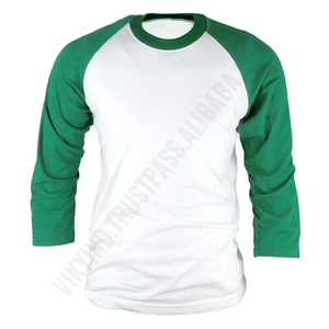 เสื้อยืดเบสบอลแขนสามส่วนผู้ชายไซส์ US แบบสั่งทำพิเศษ ผ้าเจอร์ซีย์เร็กแลนสีพื้น สำหรับฤดูใบไม้ร่วง แห้งเร็ว ทรงปกติ - Product Image 2