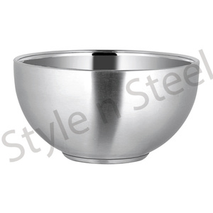 Stainless Steel <b>Bowls</b> Set Double Walled Insulated Nesting Serving <b>Bowls</b> Without <b>Lids</b> Double Wall Footed <b>Bowl</b> Stainless Steel - Product Image 1
