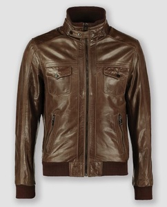 2018 chaqueta de cuero con forro de poliéster artificial de piel de cuero de piel de oveja chaqueta - Product Image 2