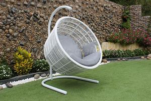 Fauteuil balançoire d'extérieur en rotin PE synthétique, style hamac, modèle moderne, haute qualité - Product Image 6