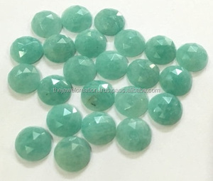 Amazonita natural de 5mm, corte de rosa, cabujones de tamaño calibrado sueltos redondos, piedras preciosas sueltas a precio de fábrica al por mayor del fabricante - Product Image 1