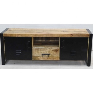 Venta caliente último diseño industrial Mango de madera muebles de sala de estar soporte de TV para apartamento Villa Oficina Hotel entretenimiento - Product Image 6