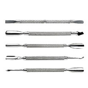 Pousse-cuticules, lot de 5 pièces, outils professionnels de haute qualité pour les cuticules, coupe-cuticules en acier inoxydable, grattoir, fabriqué par Life Care. - Product Image 1