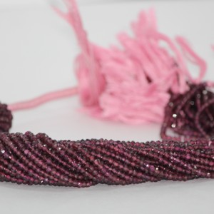 4mm Natural Purple Pink Rhodolite Garnet Faceted Rondelle Gemstone <b>Beads</b> Strand Buy Online <b>Direct</b> From Wholesaler at Best Price - Product Image 1