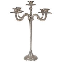 Wedding Silver <b>Candelabra</b> With Hanging Crystal Ornaments for Table Center Piece Decoration - Product Image 3