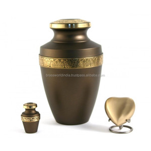 Urna funeraria azul de grafito para adultos, suministros funerarios, Brassworld, India - Product Image 2