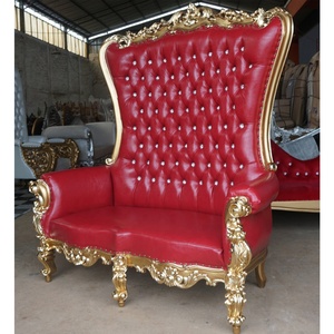 Chaise de trône de causeuse à dossier haut de luxe royal français canapé de qualité à dossier long pour les événements de mariage hôtels salon appartement - Product Image 2