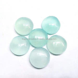 Calcedonia Aqua Natural de 4mm, Cabujones Redondos con Base Plana, Calibrados, Piedras Preciosas Sueltas al por Mayor del Fabricante, Compre en Línea Ahora - Product Image 2