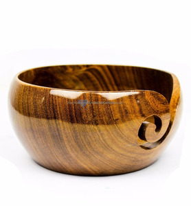 INAM HC — bol de stockage pour fil artisanal, en bois sheesmasculin de haute qualité avec trous gravés et forets, accessoires de tricot pour Crochet - Product Image 3