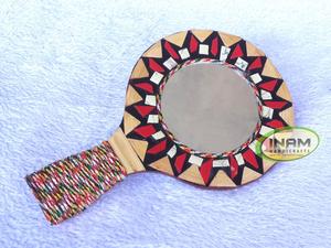 Miroir de maquillage antique en bois magnifiquement fait à la main par INAM HANDICRAFTS pour les cosmétiques - Product Image 2