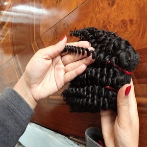 Extensión de cabello humano 100% remy para mujeres negras, tejido de pelo rizado profesional de alta calidad, color negro natural - Product Image 4