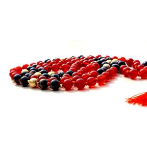 Bohemian 108 Mala Beads <b>Necklace</b> High-Grade Handcrafted Red <b>Onyx</b> Spiritual Yoga Gemstone Jewelry Buddhism Parties Gifts - Product Image 1