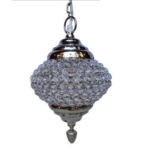 Lampe de pot en cristal suspendue en fer de petite taille avec éclairage fonctionnel de base d'ampoule E26 pour la décoration d'hôtel et de mariage à la maison - Product Image 2