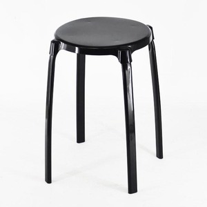 Taburete Redondo de Plástico Contemporáneo Negro Económico TOP JINGLE para Dormitorio y Apartamento - Product Image 1