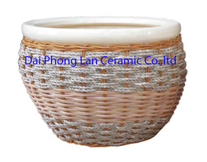 Plain Design Rattan Indoor Pots & Planters Pottery - Product Image 2