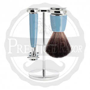 Juego de afeitado profesional para hombre, maquinilla de afeitar de doble hoja de marfil con cuchillas gratis y soporte de afeitado desechable - Product Image 2