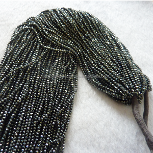 Spinelle naturelle noire de 2mm, ronde, perles amples - Product Image 5