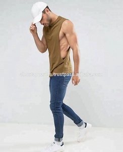 Bulk Wholesale <b>Cheap</b> Stylish Made 90%Cotton Custom Wholesale <b>Cheap</b> Women Workout Shirts Stringer Tank Tops - Product Image 4