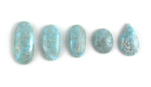 Cabujones de piedras preciosas Larimar naturales de 70 quilates de moda de alta calidad, piedras preciosas lisas con forma ovalada y de pera sueltas - Product Image 4