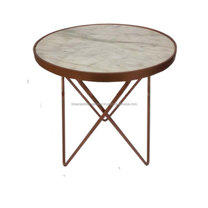 Customized Modern Luxury Round <b>Marble</b> <b>Top</b> <b>Side</b> <b>Table</b> Coffee and Tea for Living Room Iron Metal Indoor Home Furniture - Product Image 1