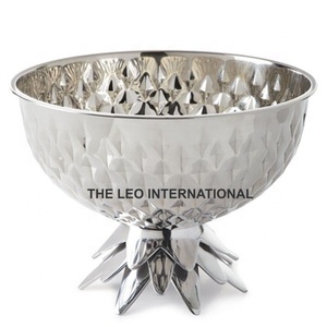 Cuenco decorativo de textura martillada pulida brillante Cuenco de servicio hecho a mano clásico de lujo de metal de aluminio - Product Image 1