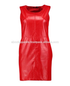 ชุดเดรสหนังแกะแขนกุดคอวีลึกเซ็กซี่,สไตล์ยุโรปสำหรับผู้หญิง - Product Image 4