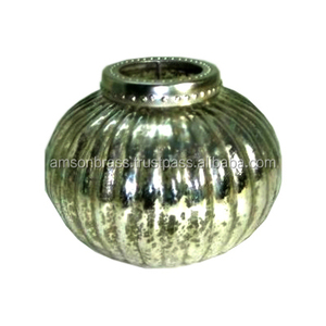 Forme de pot beaux bougeoirs votifs en verre plaqué mercure lanternes et bocaux à bougies - Product Image 1