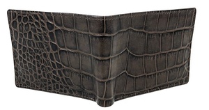 Crocodile Embossed Leather Bifold <b>Wallet</b> Exotic Pattern Multi Card Holder Classic Mens Billfold OEM - Product Image 2
