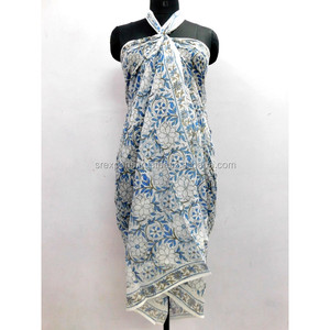 Ropa deportiva para mujer con estampado de bloque de mano, pareo transpirable, ropa de playa, Pareo, opción de talla grande - Product Image 1