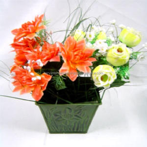 Precio barato al por mayor maceta de hierro con recubrimiento en polvo de metal de color verde para el hogar y el jardín macetas y jardineras - Product Image 1