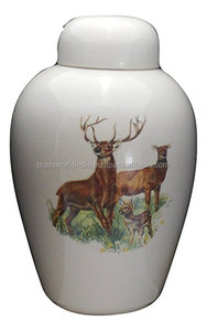 Aria ข้าวสาลีทองเหลืองโลหะเผาศพ Urn อุปกรณ์งานศพ Brassworld อินเดีย - Product Image 5