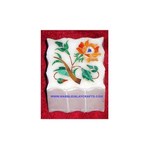 Marble Inlay Carved White <b>Box</b>, Marble Jewelry, <b>Trinket</b> <b>Box</b> - Product Image 1