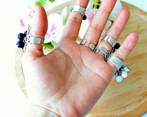 Anillo de dedo medio de banda ancha Maxi de gran tamaño para hombre con aleación turquesa estilo bohemio - Product Image 6