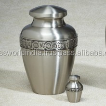 Suministros funerarios, urna de cremación rosa y verde oscuro, Brassworld, India - Product Image 3