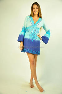 Femmes à la mode brodé cloche plage maillot de bain couverture tunique 100% coton naturel Sexy Crochet dentelle court créatif ethnique grande taille - Product Image 2