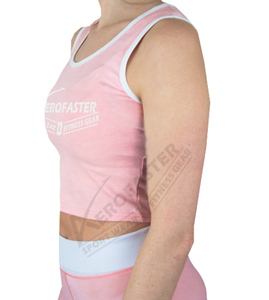 Débardeur court sexy pour femme, haut de sport extensible en maille pour la salle de sport et le yoga, style anglais en spandex/coton - Product Image 5