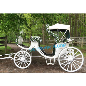 Carruaje de Caballos Victoria, Carruaje Blanco de Caballos Victoria, Decorado para Bodas, Fabricante de Carruajes - Product Image 1