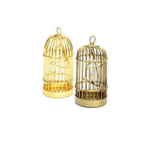 Diseño atractivo Chapado en oro Tea Light Candle Bird Cage Diseño Estándar Moderno Decoración Fancy Bids Cage en precio atractivo - Product Image 1